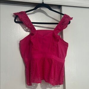 Banana Republic Pink Sleeveless Ruffled Camisole